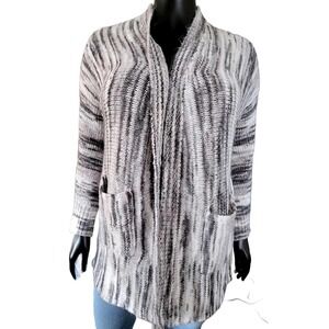 Lane Bryant Cardigan Women 18/20 Grey NEW Space Dye Open Front Knit Sweater